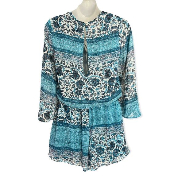 Show Me Your Mumu Blue Mixed Print Romper Size XS - Picture 4 of 6